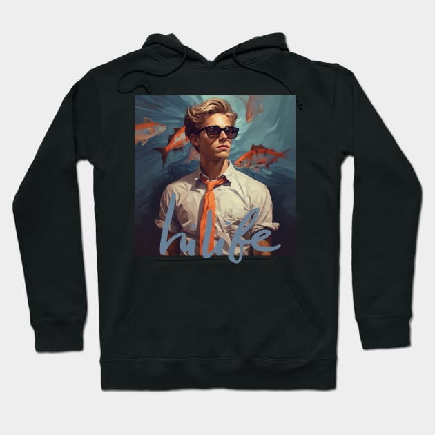 Cool guy fish man Hoodie by HiLife